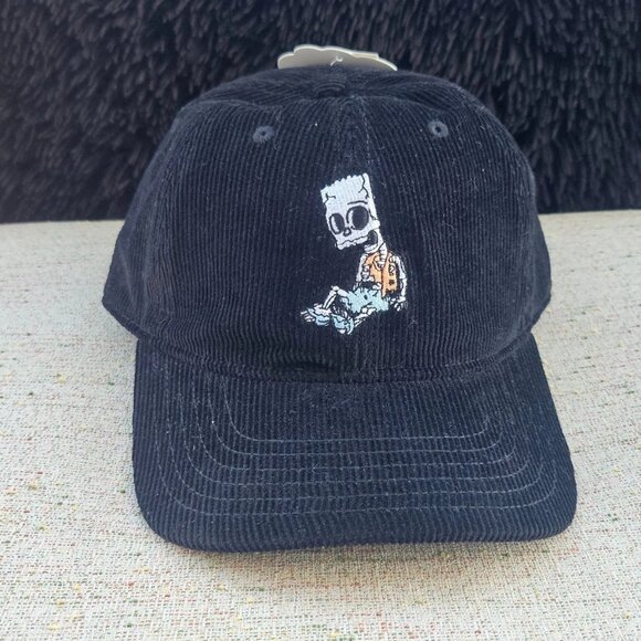 Mad Engine The Simpson Hat Black Corduroy Sport Baseball Hat Cap One Size Fit al - Picture 2 of 11